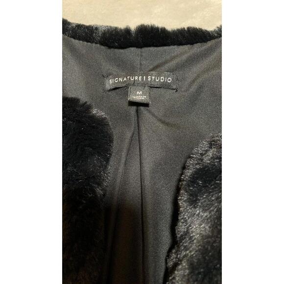 Signature Studio Super Soft Faux Fur Black Vest Medium NWOT - Picture 5 of 9
